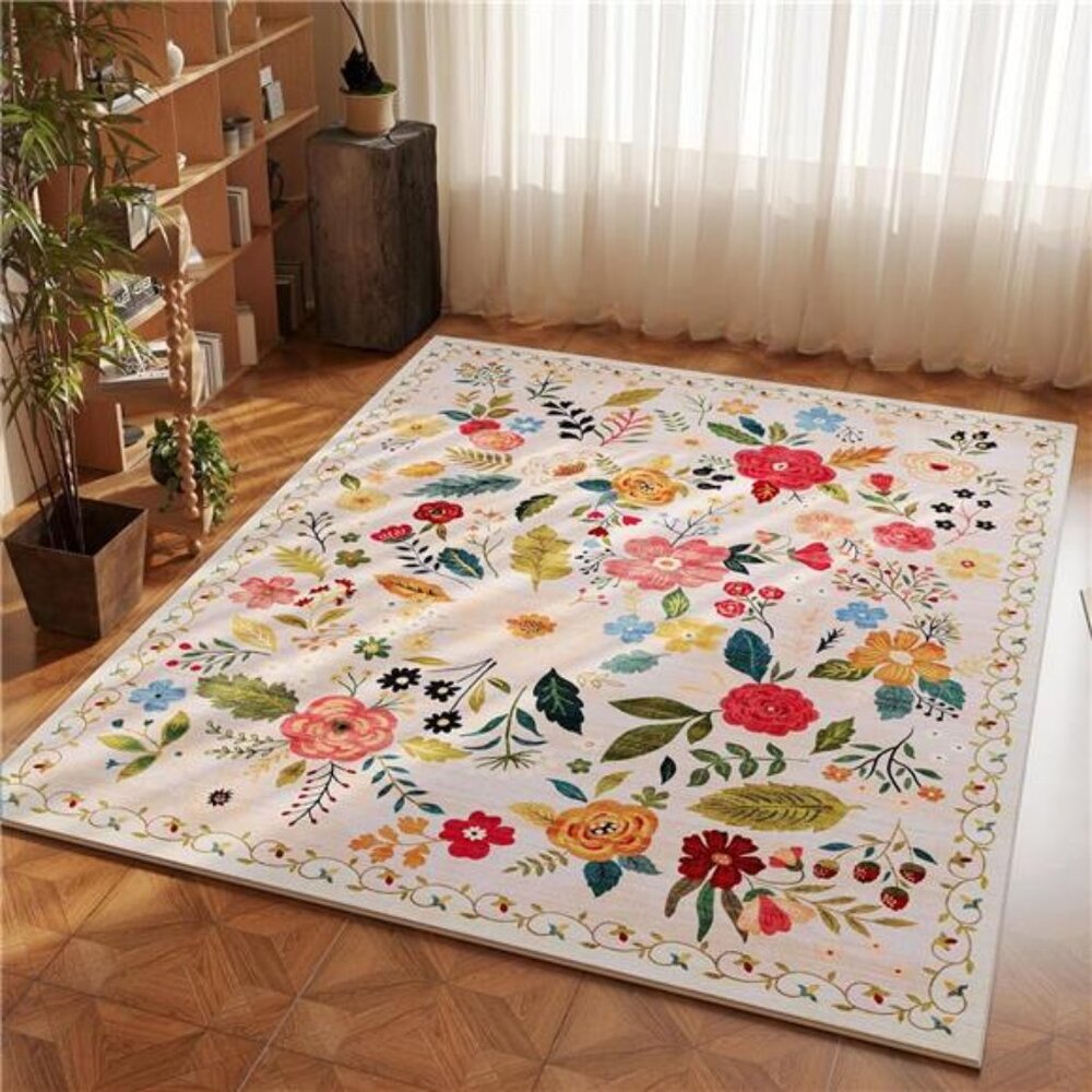 NEW Floral Boho Chic Area Rug - Picture 2 of 7